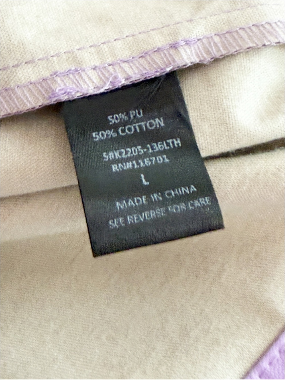 Karlie Lilac Pleather Button-Front Top - Size L - NWT - Picture 7 of 8